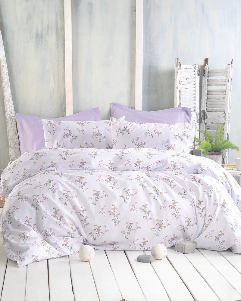 Σετ παπλωματοθήκη Υ/Δ (225Χ250) BOUQUET LILAC, RYTHMOS HOME