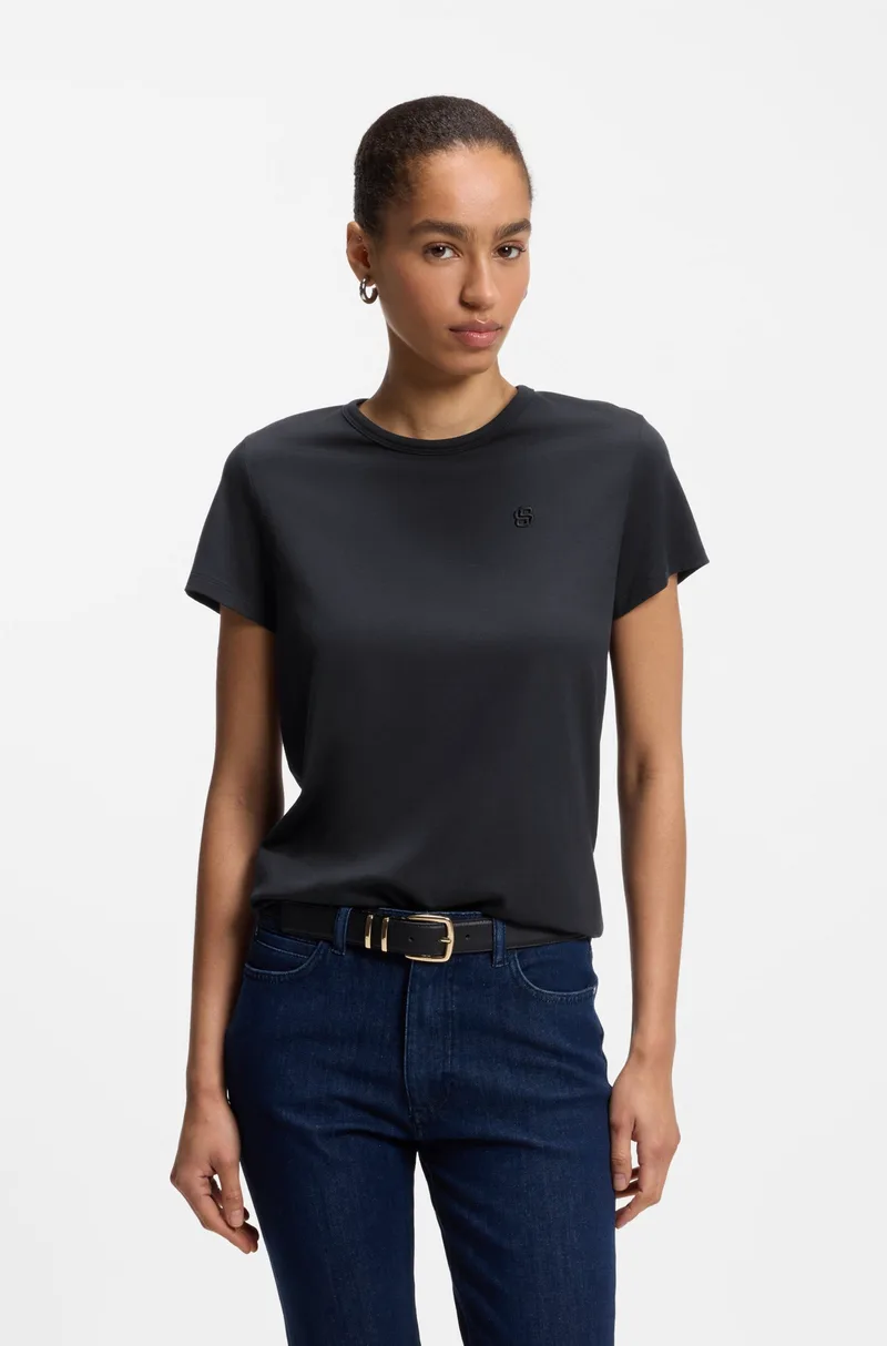Boss Γυναικείο T-Shirt Με Κεντημένο Logo Slim Fit