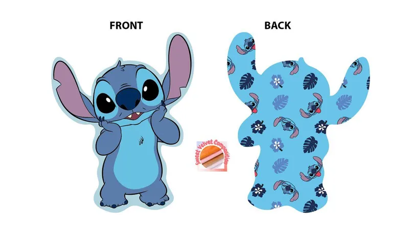 Mini Μαξιλάρι 3D AOP Disney Home Stitch 681 20 cm Sky Blue 100% Velboa