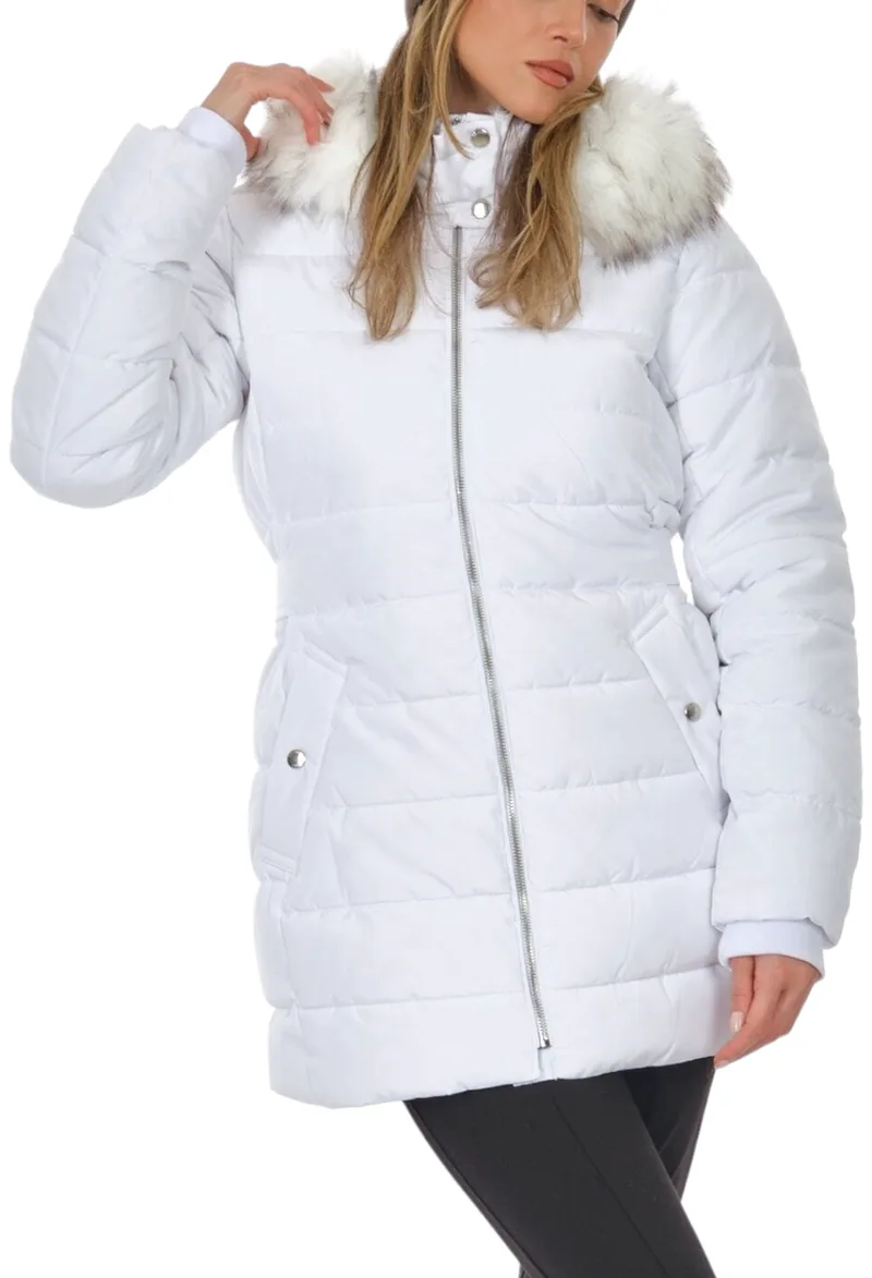Μπουφάν Only Onlnewcamilla Quilt Fur Wood 15304765-Bright White Γυναικείο