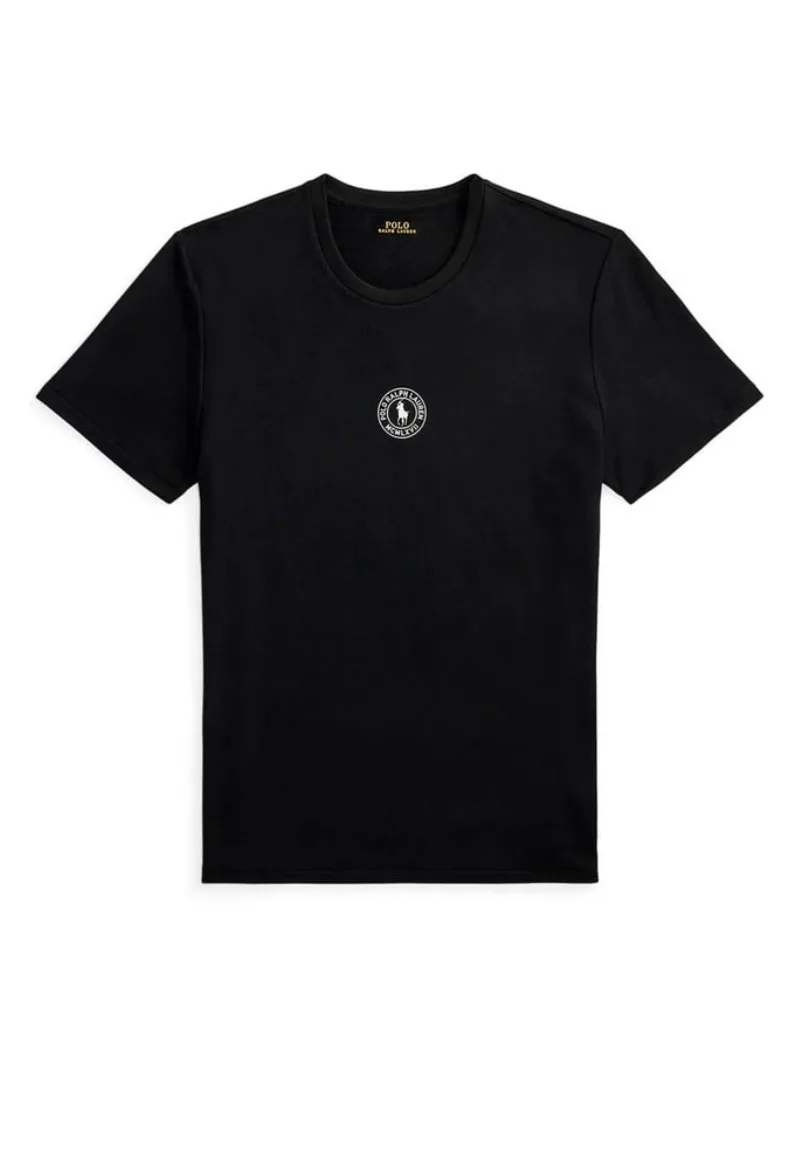 ΑΝΔΡΙΚΟ T-SHIRT CREW NECK POLO RALPH LAUREN ΚΟΝΤΟΜΑΝΙΚΟ ΚΑΝΟΝΙΚΗ ΓΡΑΜΜΗ ΜΑΥΡΟ