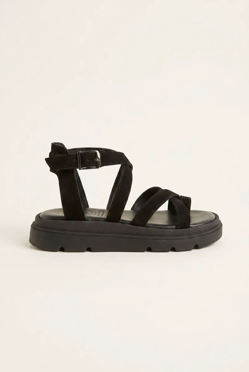 TFP Toe Ring Sandals Crossover - 510 - Black Suede