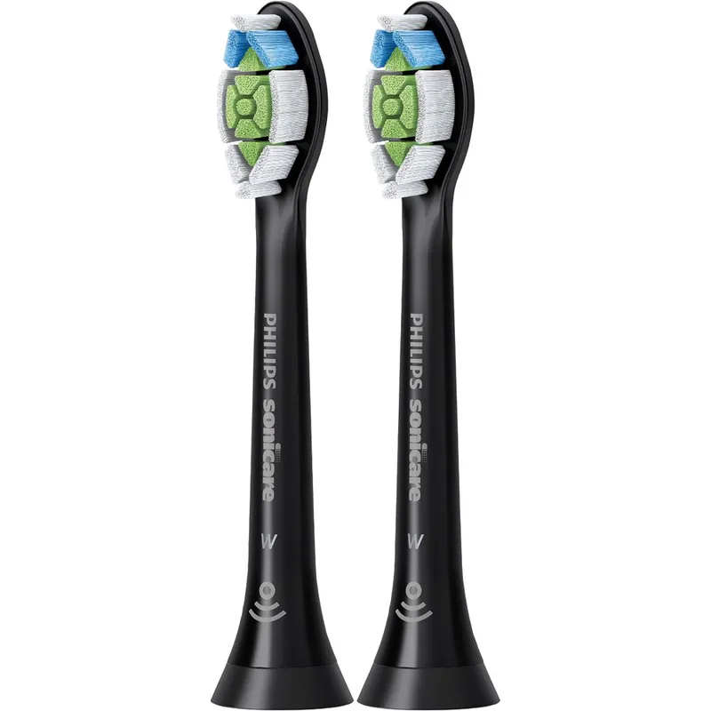 Philips Sonicare W2 Optimal White Replacement Head Ανταλλακτικές Κεφαλές Βουρτσίσματος για Προηγμένο Καθαρισμό, Απομάκρυνση των Κηλίδων & πιο Λευκά Δόντια 2 Τεμάχια - Μαύρο