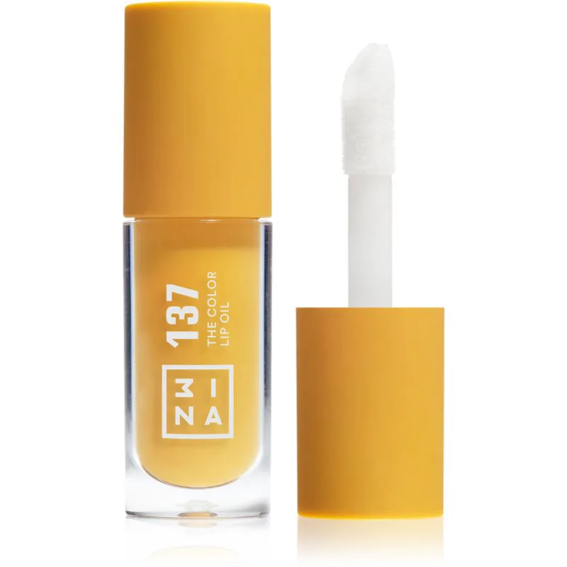 3INA The Color Lip Oil ενυδατικό λάδι για τα χείλη απόχρωση 137 - Bright honey yellow, sheer 4 ml