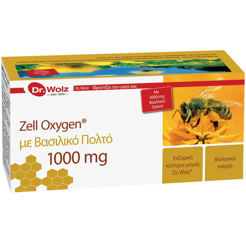 Dr. Woltz Zell Oxygen & Royal Jelly 1000mg Συμπλήρωμα Διατροφής με Βασιλικό Πολτό, Ενζυμικά Κύτταρα Μαγιάς & Βιταμίνες για Ενίσχυση του Ανοσοποιητικού, Ενέργεια & Τόνωση 280ml (14x20ml)