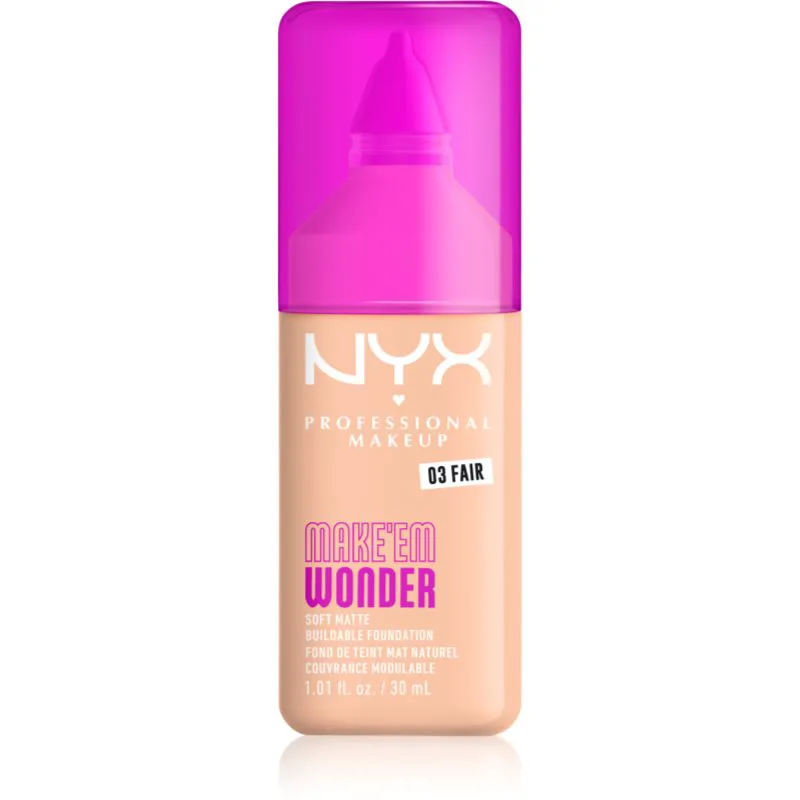 NYX Professional Makeup Make ‘Em Wonder ελαφρύ ματ μεικ απ απόχρωση 03 Fair 30 ml