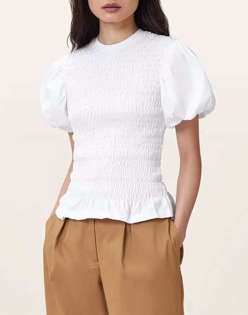 ALL SAINTS DAEL TOP W013JD-OPTIC WHITE White