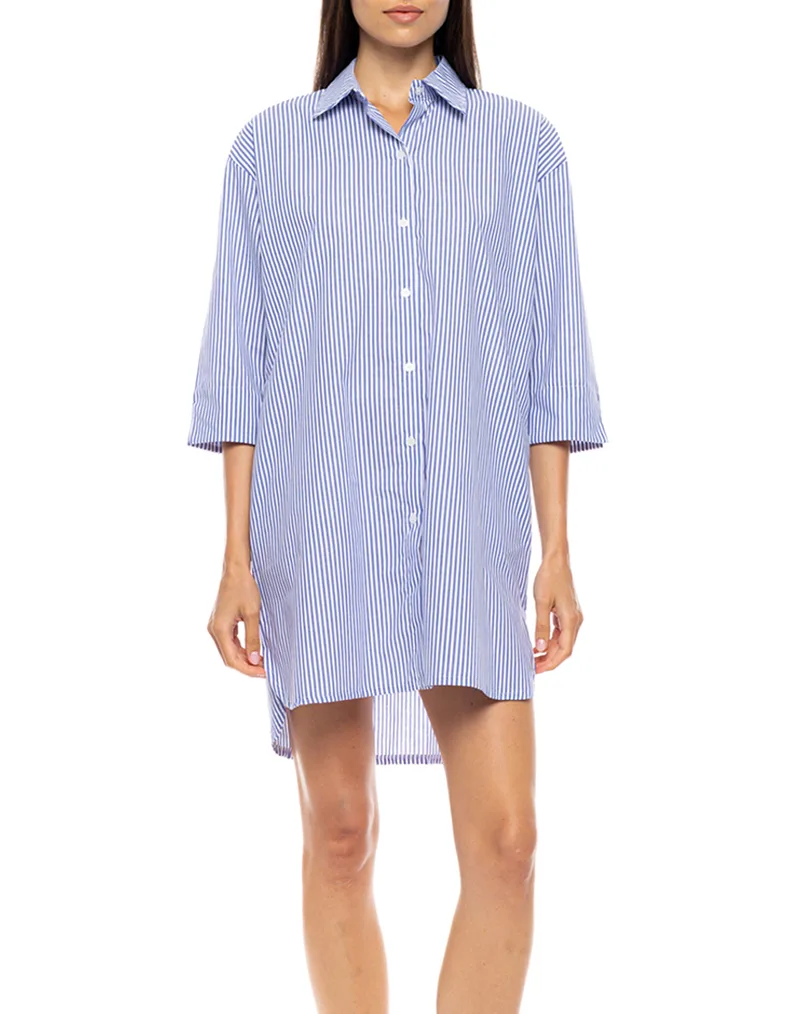 PINK LABEL BEACHWEAR MARINA STRIPE B679-TYPE Blue