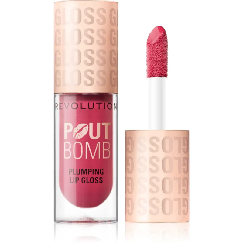 Revolution Pout Bomb λιπ γκλος για αύξηση του αποτελέσματος απόχρωση Rosewood Rose Ροζ 4.6 ml
