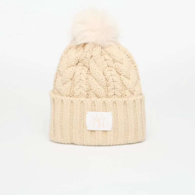 Καπέλο New Era New York Yankees MLB Light Μπεζ Cable Knit Beanie Hat Stone Universal