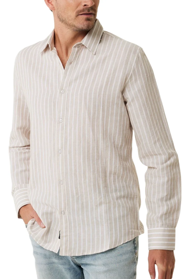 Πουκάμισο Μακρυμάνικο Mexx Aiden MF007200351M-Greyish Sand Ανδρικό