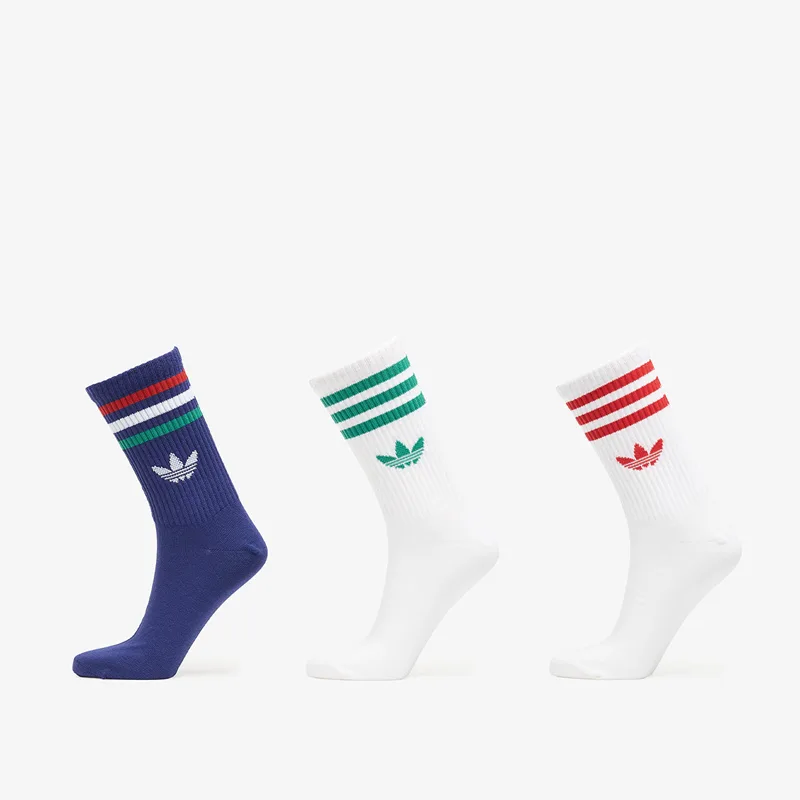 adidas 3-Stripes Crew Socks 3 Pairs Victory Blue/ White/ White M