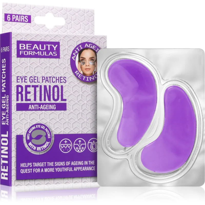 Beauty Formulas Retinol συσφικτικά τζελ μαξιλαράκια κάτω από τα μάτια με ρετινόλη 6x2 τμχ