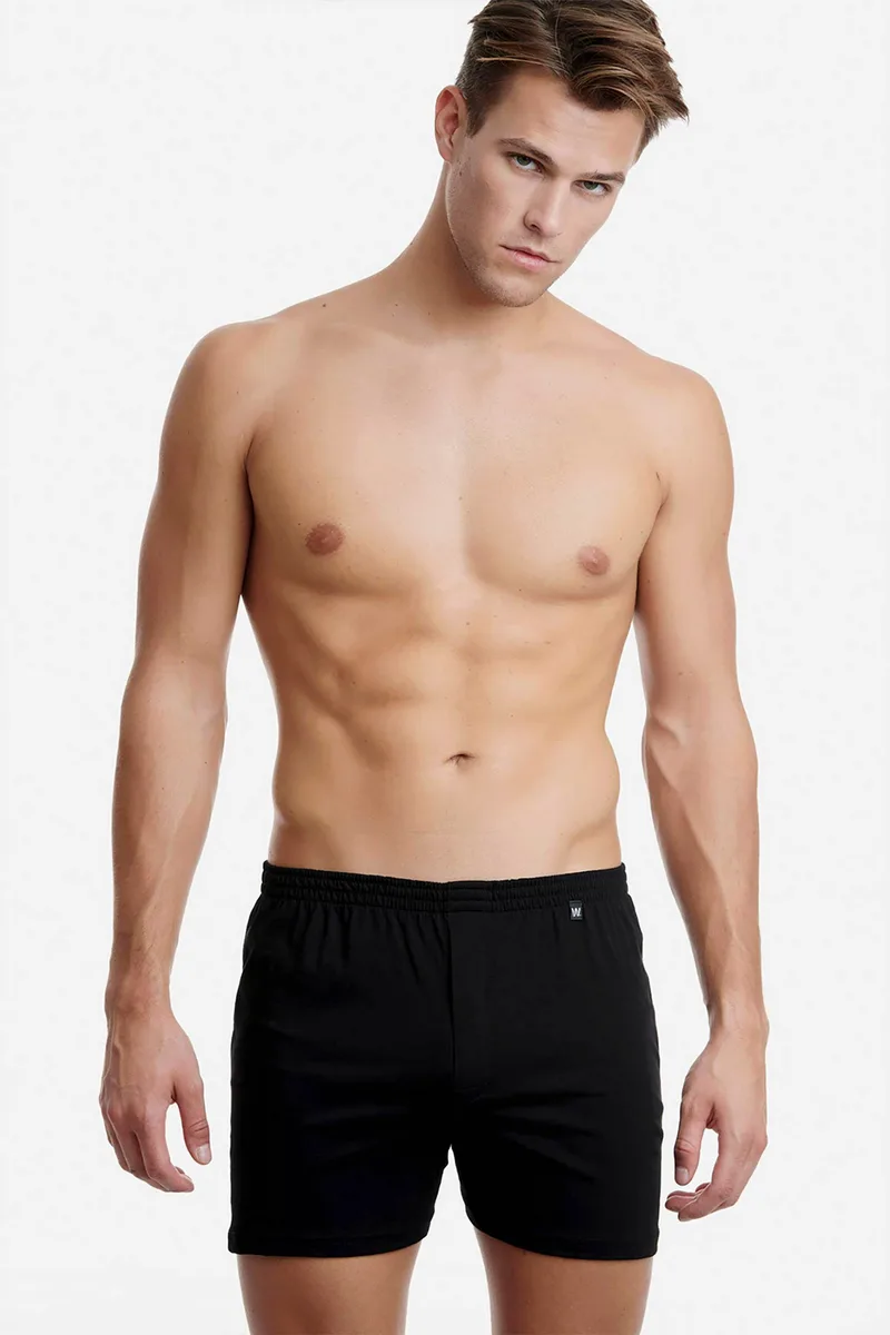 Walk ανδρικό μπόξερ μονόχρωμο Relaxed Fit - W1751 Μαύρο