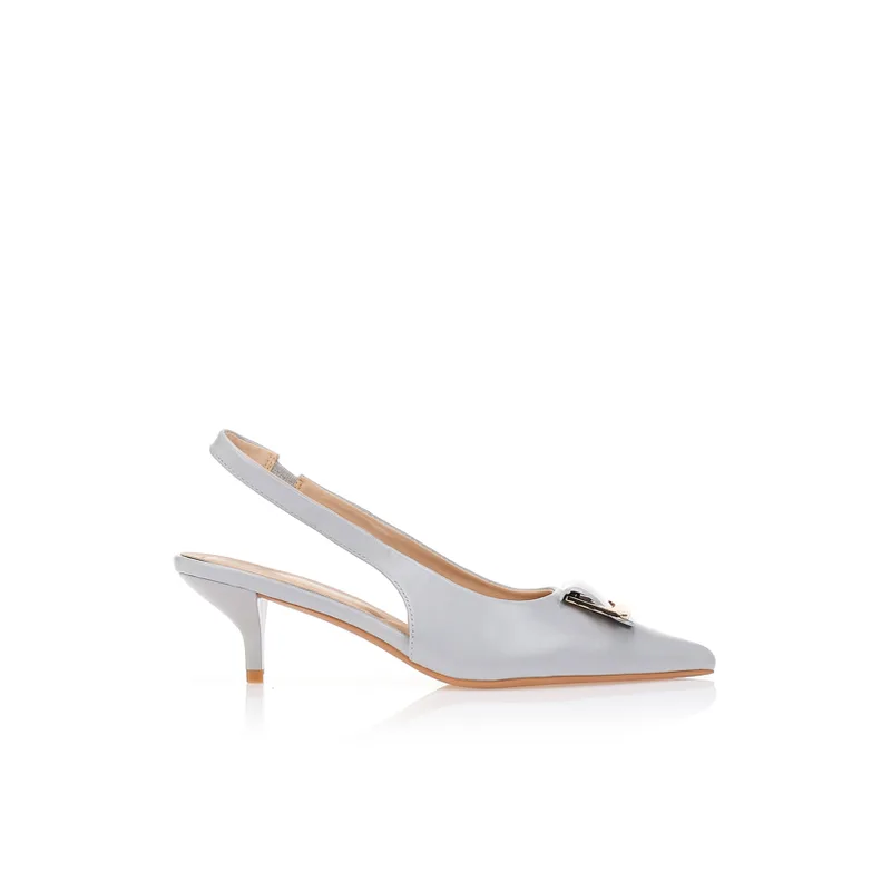 Γόβες slingback με χρυσή αγκράφα ΜΠΛΕ