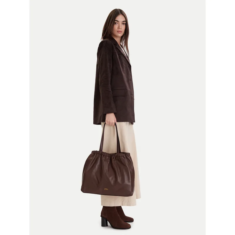 Τσάντα Tommy Hilfiger Soft Leather Tote AW0AW18308 Μπορντό