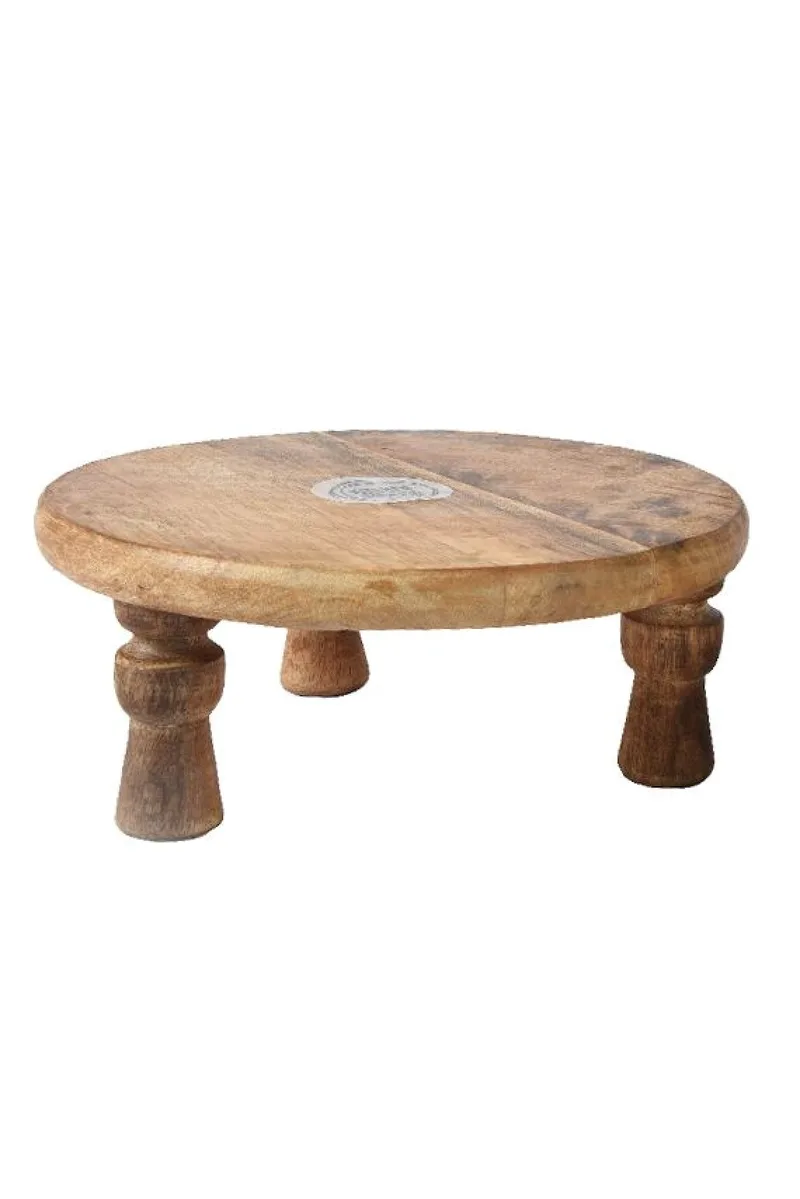 Τουρτιερα Απο Ξυλο Μανγκο Με Ποδια 25Cm 25x25x8cm Μονόχρωμο Kaeming