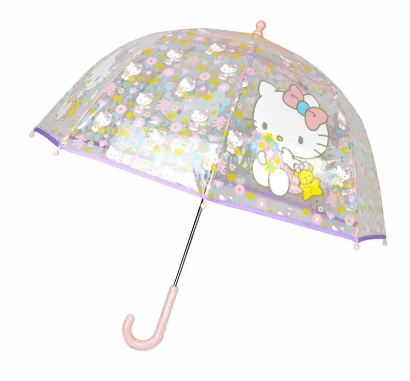 Ομπρέλα παιδική διάφανη διαμέτρου 48 cm CΥΡ Βrands - Hello Kitty Manual Transparent Umbrella (μοβ)