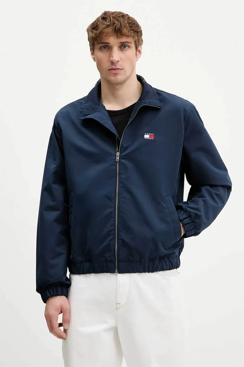Tommy Jeans ανδρικό μπουφάν με λογότυπο Regular Fit - DM0DM22720 Μπλε Σκούρο