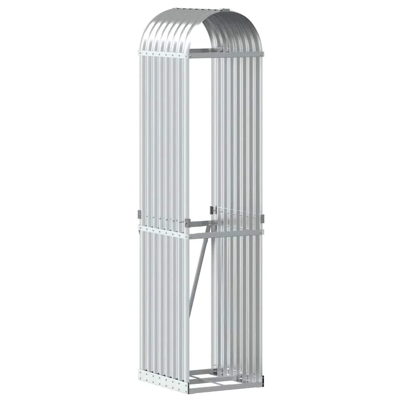 vidaXL Ξυλοθήκη Ασημί 40x45x170 εκ. από Γαλβανισμένο Ατσάλι