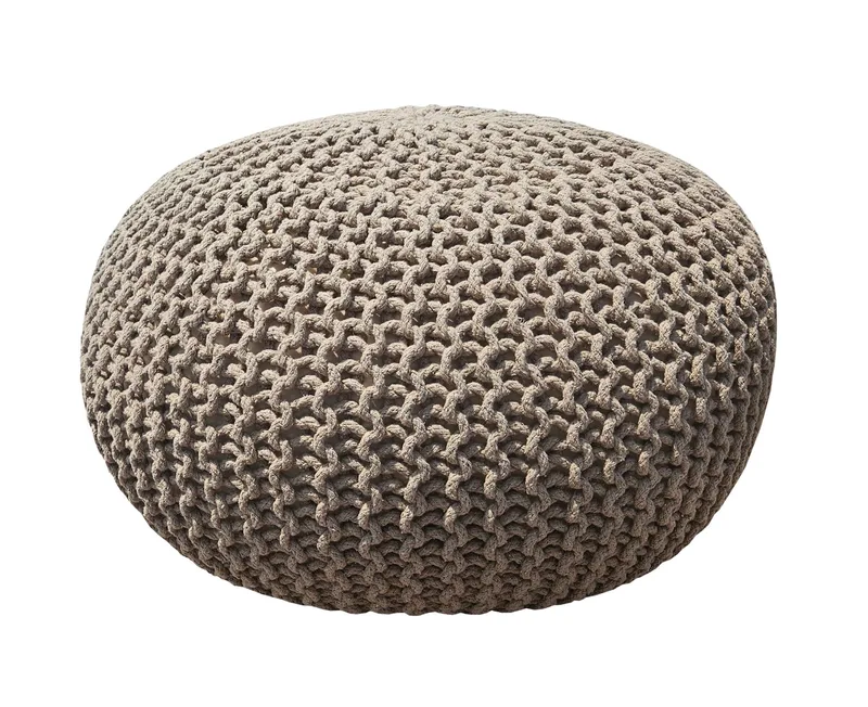Πουφ Κόμβος Macrame Μπεζ 70x70x45