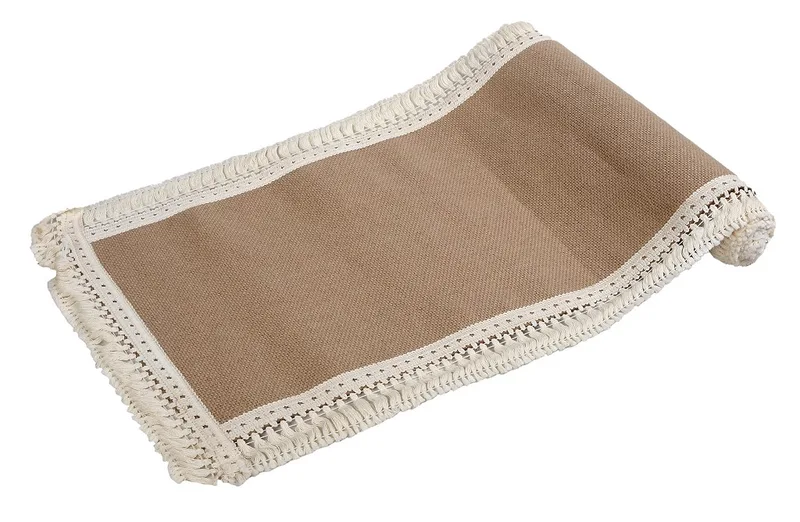 Runner Jute Μπεζ Με Λευκή Δαντέλα ESPIEL 180x30εκ. DYT103 (Χρώμα: Λευκό) - ESPIEL - DYT103