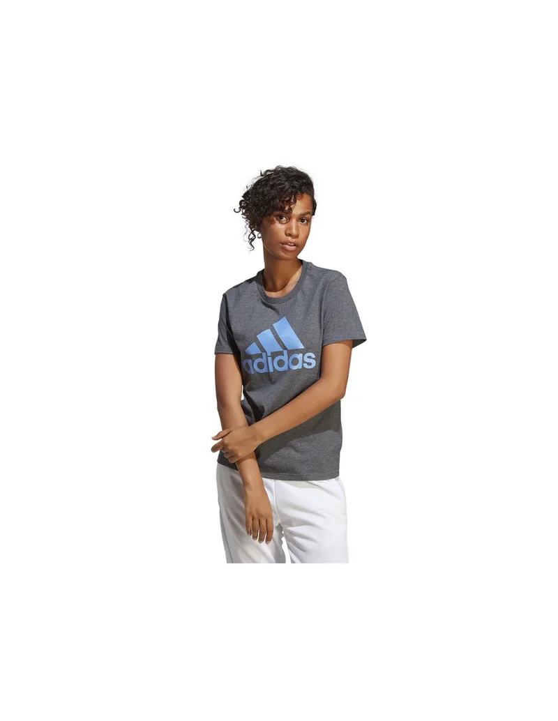 Adidas Big Logo Γυναικείο Αθλητικό T-shirt Grey Melange/Siel IC0634