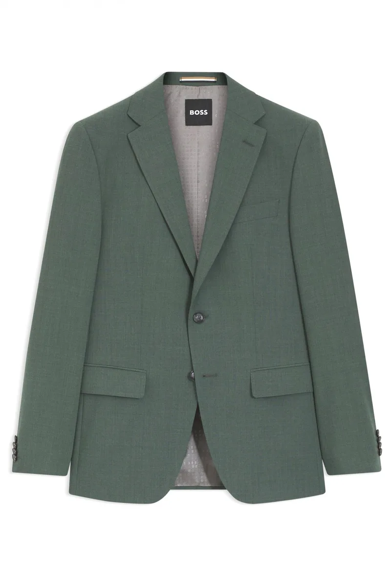 BOSS ΣΑΚΑΚΙ ΚΟΥΣΤΟΥΜΙΟΥ H-HUTSON-251 SLIM FIT BI-STRETCH WASHABLE EASY CARE ΠΡΑΣΙΝΟ