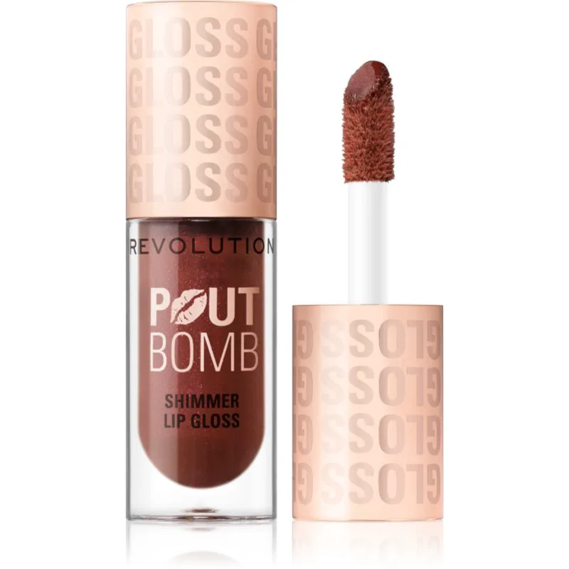 Revolution Shimmer Gloss αστραφτερό λιπ γκλος απόχρωση Chocolate Sparkle 4.5 ml