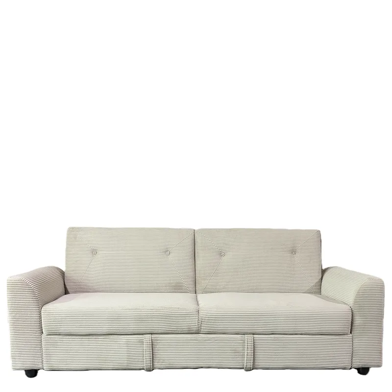 Καναπές Κρεβάτι ArteLibre VALMERO Μπεζ Ύφασμα/Ξύλο 216x85x85cm
