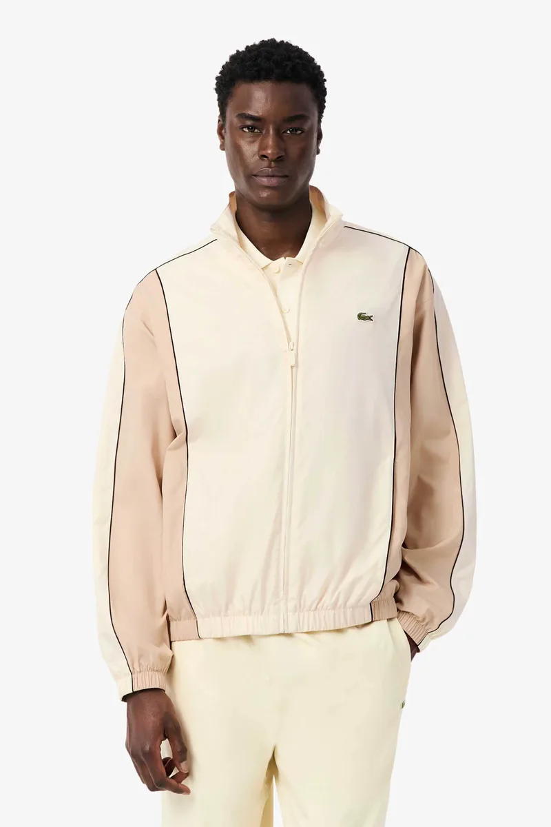 Lacoste ανδρικό αδιάβροχο jacket με διχρωμία και κεντημένο λογότυπο - BH1215 Μπεζ