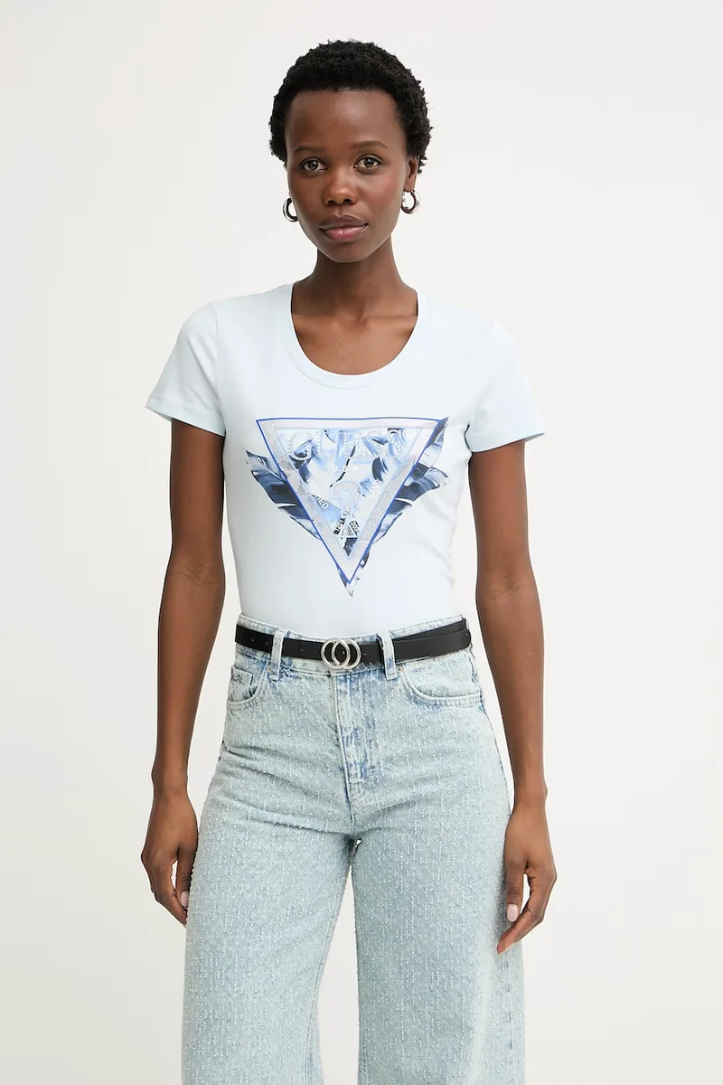 Guess t-shirt γυναικείο βαμβακερό με ελαστάν