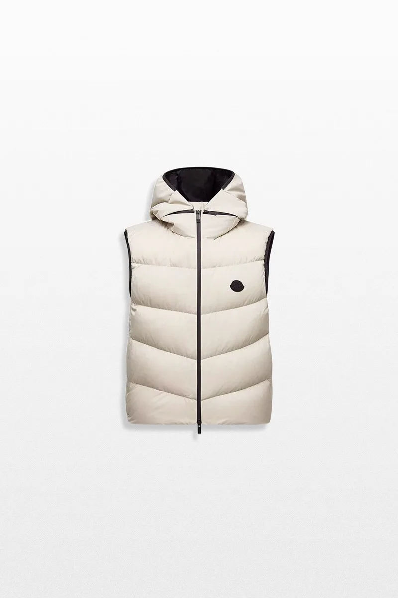 MONCLER Ανδρικό Γκρι Guersac Diagonal-Quilted Hooded Down Gilet