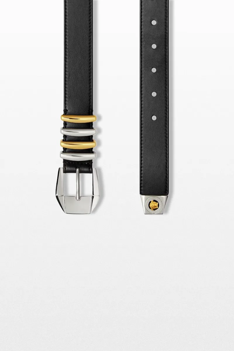 VERSACE Ανδρικό Μαύρο Medusa Heritage Leather Belt