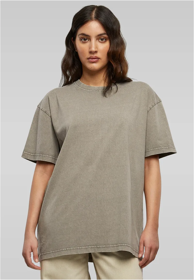Γυναικείο Πουκάμισο BY270-02726 Build Your Brand Acid Wash Oversized Asphalt