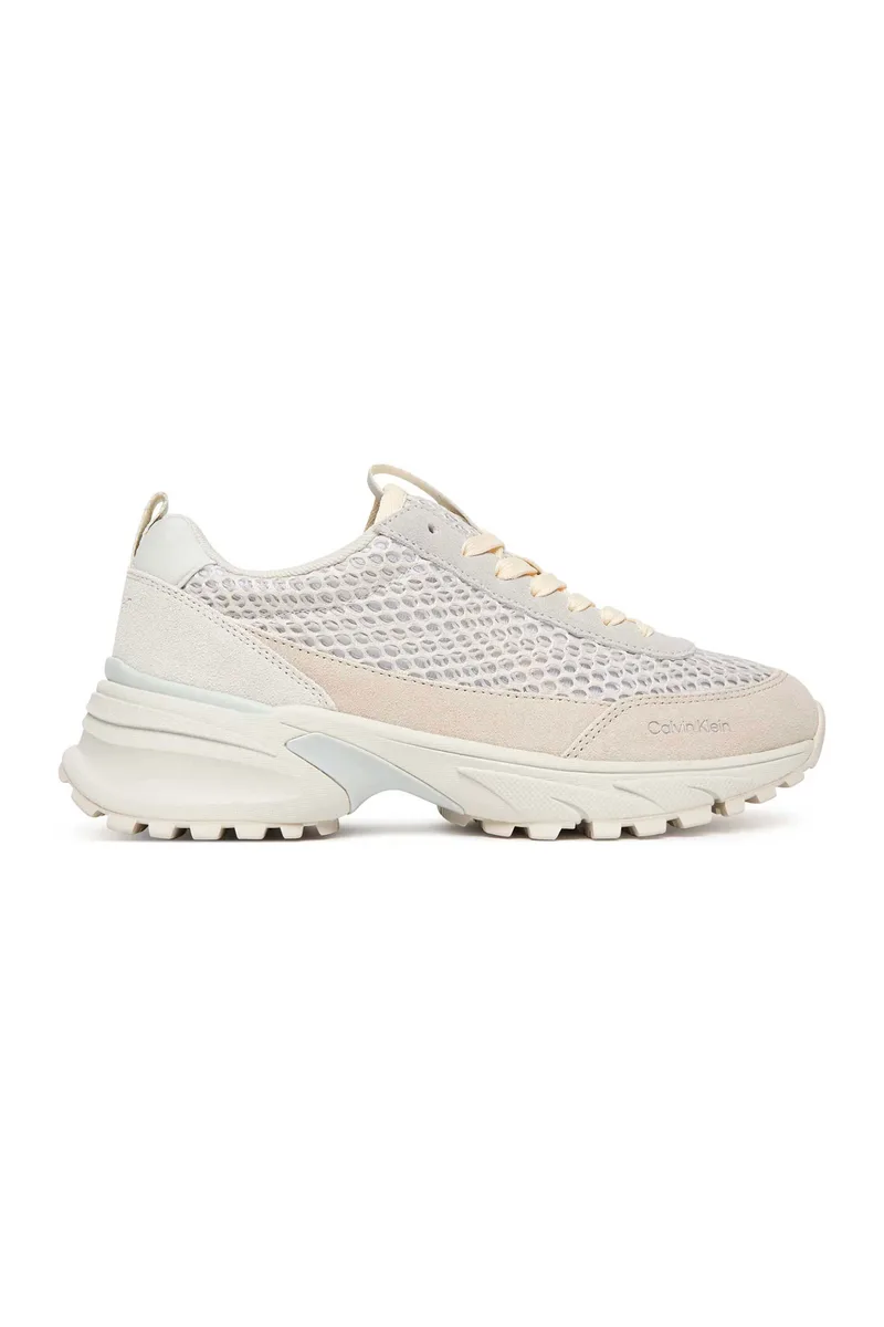 Calvin Klein Jeans γυναικεία sneakers με λογότυπο "Hike Runner" - YW0YW02030 Εκρού