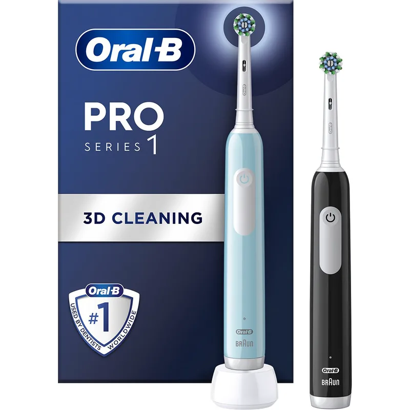 Oral-B Pro Series 1 Electric Toothbrush Duo Edition Ηλεκτρική Οδοντόβουρτσα με Χρονοδιακόπτη & Αισθητήρα Πίεσης 2 Τεμάχια