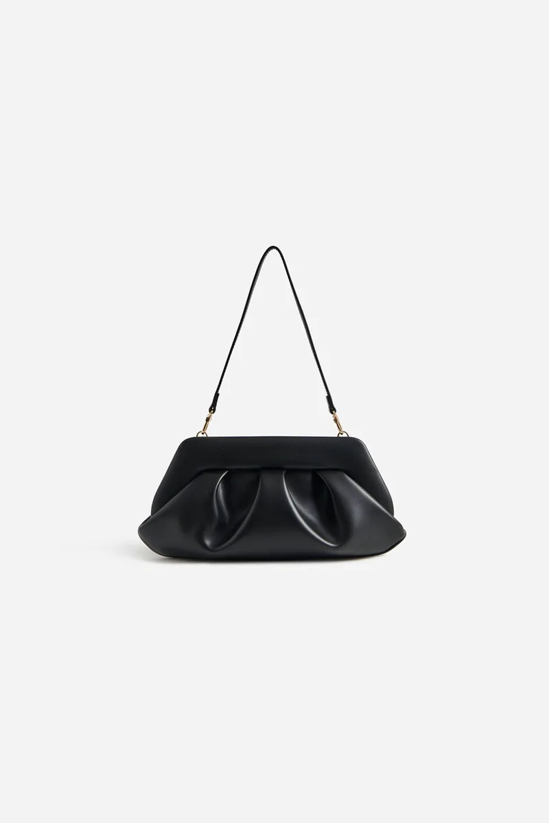 Themoirè γυναικείο τσαντάκι clutch vegan satin "Bios Baguette Vegan" - NS1WTMBB0 Μαύρο