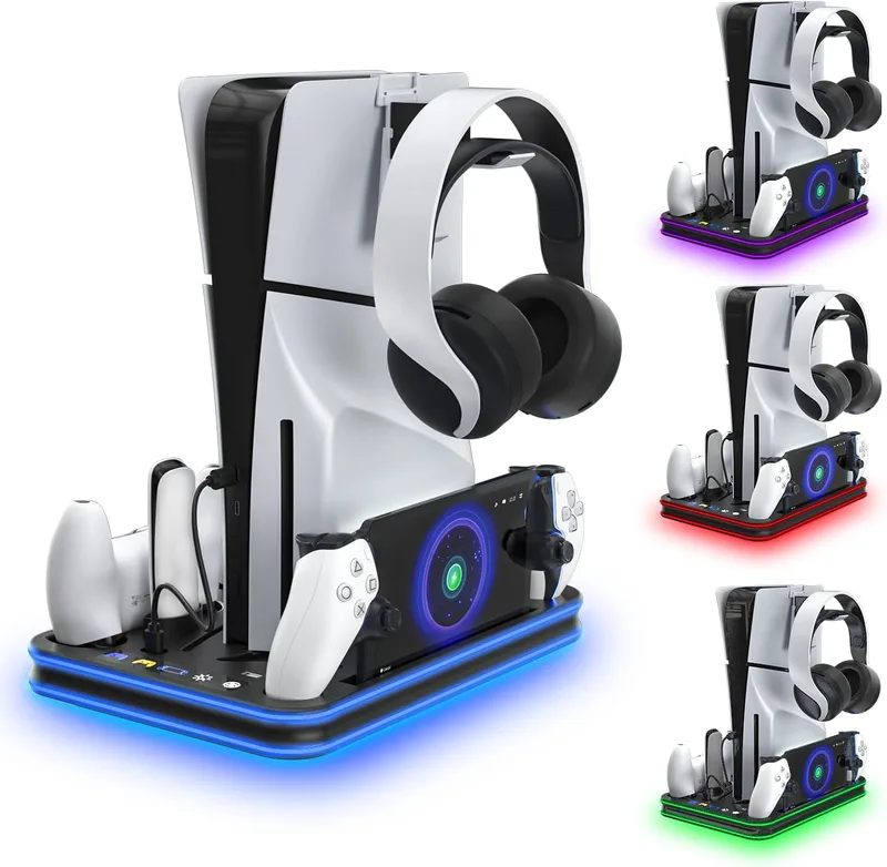 Βάση Φόρτισης PS5 / PS5 Slim & PS Portal με Ψύξη και RGB JYS-P5225 Μαύρη