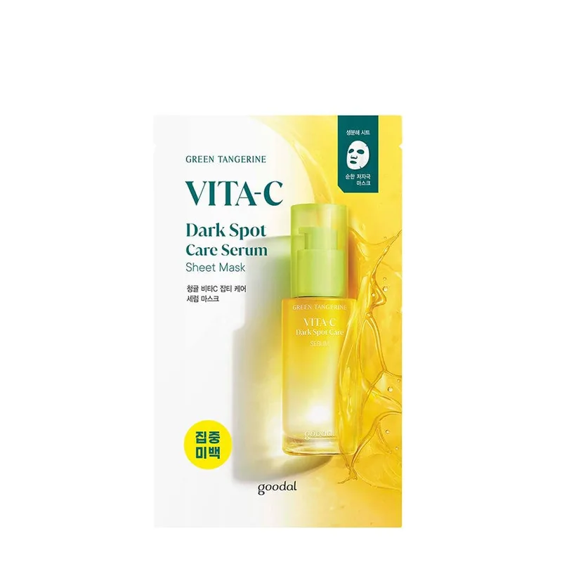 Sheet mask Goodal Green Tangerine Vita C Dark Spot Care face serum mask