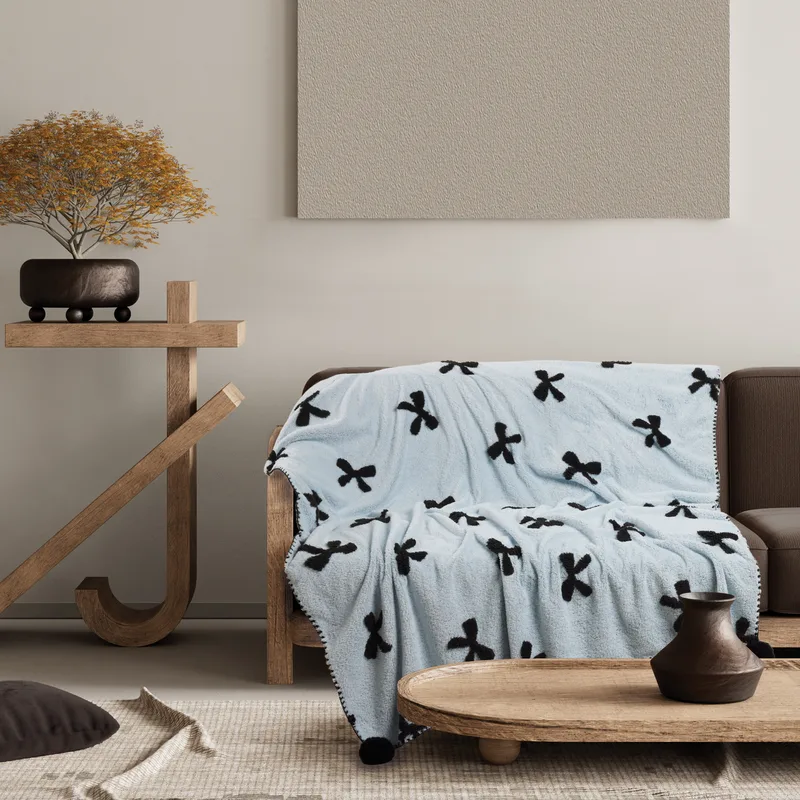 Κουβέρτα Fleece Καναπέ 130x170εκ. Blankets 1380 Light Blue Das Home (Ύφασμα: Polyester, Χρώμα: Μπλε) - Das Home - 420588131380
