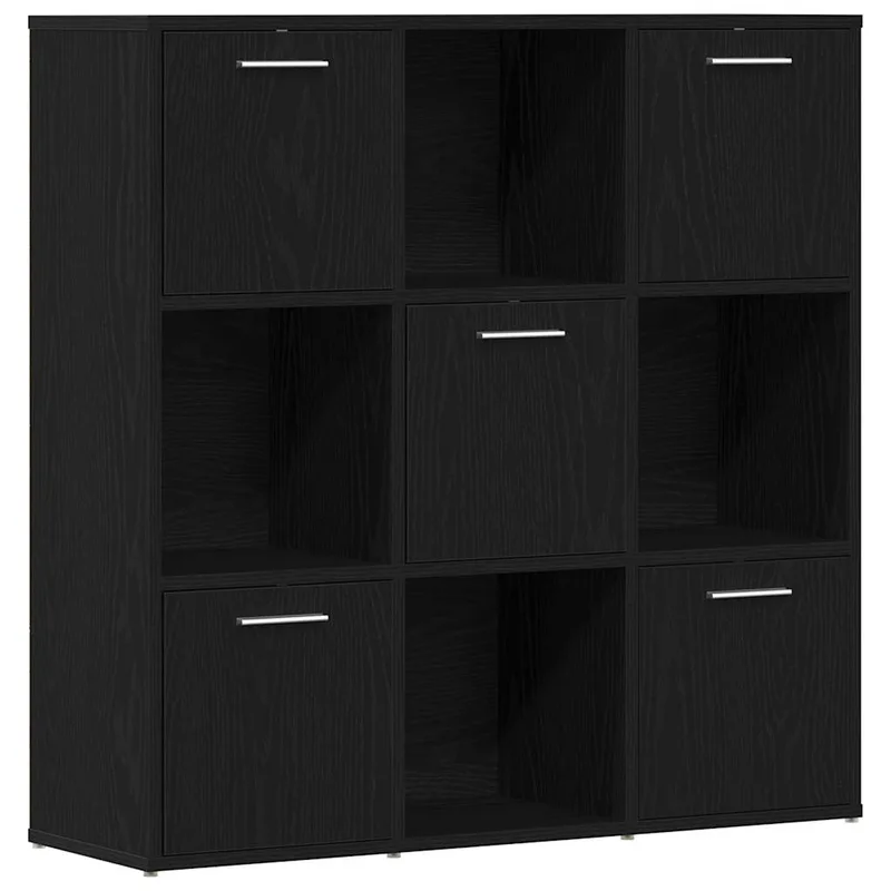 vidaXL Βιβλιοθήκη Μαύρη Δρυς 90x28x90 εκ. από Τεχνητό Ξύλο