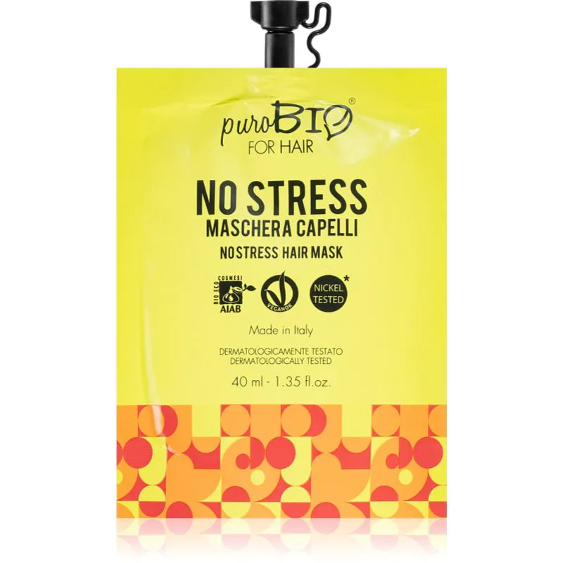 puroBIO Cosmetics No Stress αναζωογονητική μάσκα για τα μαλλιά 40 ml