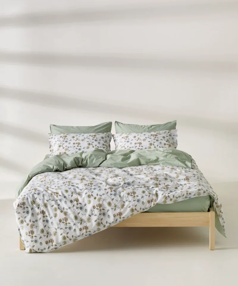 Κουβερλί King Size Kentia Ifigenia White-Green-Mustard 270x270