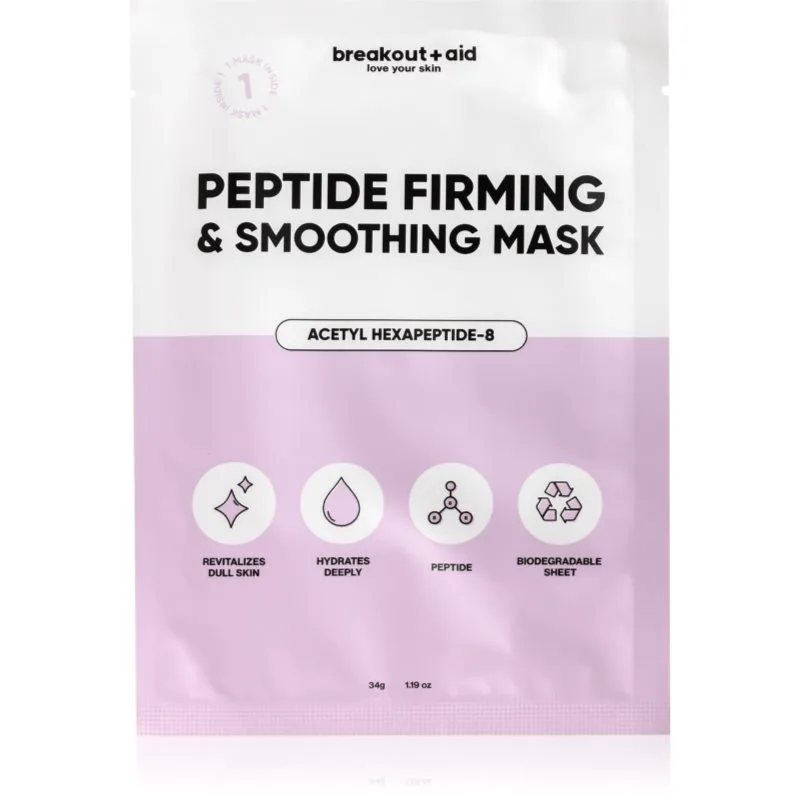 breakout + aid Peptide Firming & Smoothing Mask φύλλο μάσκας με πεπτίδια 34 γρ