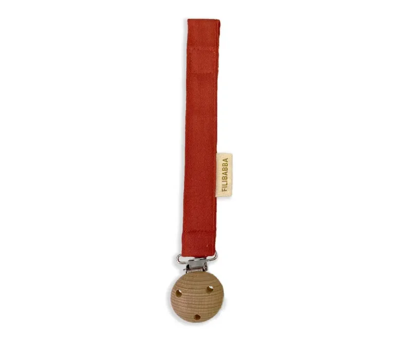 Filibabba Pacifier Holder with Velcro Closure - Baked Apple