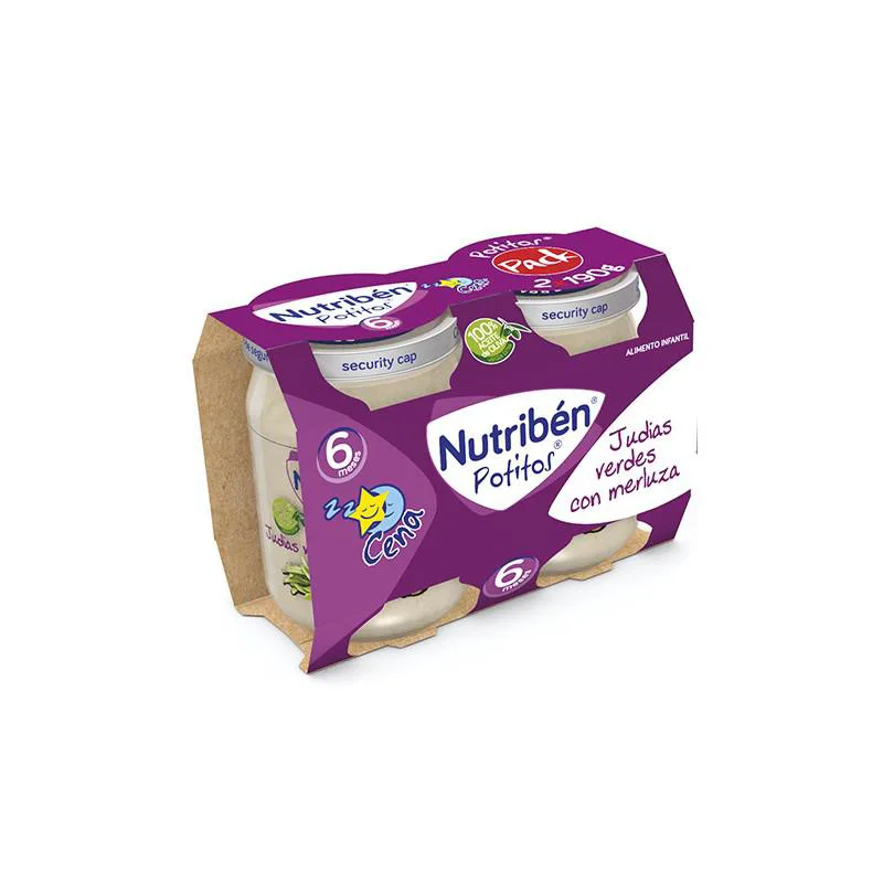 Nutriben Nutribén Potito Cena Bipack Green Beans With Hake 2x 190g