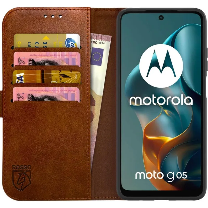 Θήκη Motorola Moto G05 / E15 Κόκκινο Element PU Πορτοφόλι - Brown (8719246476198)