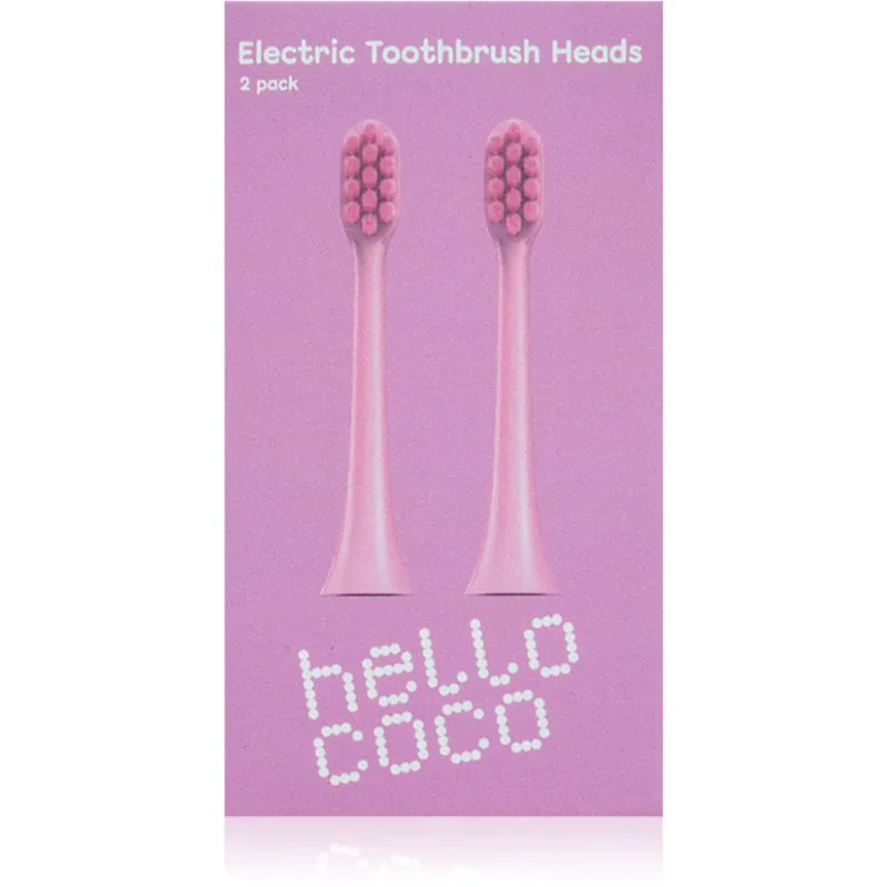 Hello Coco Electric Toothbrush Heads Ροζ ανταλλακτική κεφαλή για οδοντόβουρτσα 2 τμχ