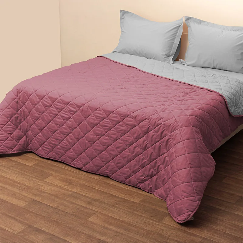 Κουβερλί Υπέρδιπλο 220X240 Viopros Microfiber Φούξια/Γκρι (220x240)